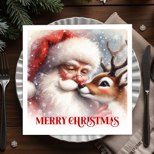 Kerstmuts Santa Rudolph Kerstmis Set servetten