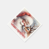 Kerstmuts Santa Rudolph Kerstmis Set servetten (Hoek)