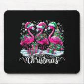 Kerstmuts Sinterklaas Flamingo Licht Kerstmis Muismat (Voorkant)