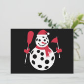 Kerstmuts Sneeuwman Familie Kerstmis Bijpassende P Feestdagenkaart (Staand voorkant)