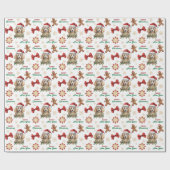 Kerstmuts Speelgoed Poodle Hond Kerstmis Cadeaupapier (Vlak)
