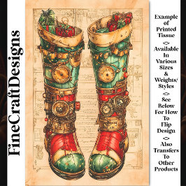 Kerstmuts Steampunk Sfeer BL3 Decoupage Tissuepapier