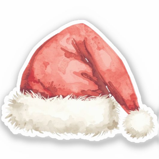 Kerstmuts Sticker | Klassieke Vakantie Doodle (Voorkant)