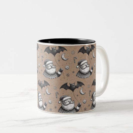 Kerstmuts Tweekleurige Koffiemok (Voorkant rechts)