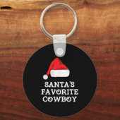Kerstmuts voor cowboys, favoriet van Sinterklaas,  Sleutelhanger (Voorkant)