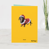 Kerstmuts voor Dachshund Feestdagen Kaart (Achterkant)