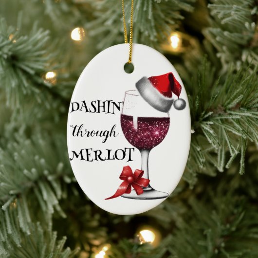Kerstmuts Wijnglas Ornament - Wijnliefhebber Keram (Boom)