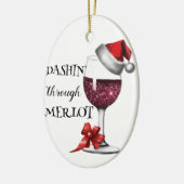 Kerstmuts Wijnglas Ornament - Wijnliefhebber Keram (Links)