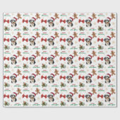 Kerstmuts Zwitserse Berghond Kerstmis Cadeaupapier (Vlak)