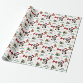 Kerstmuts Zwitserse Berghond Kerstmis Cadeaupapier (Uitgerold)