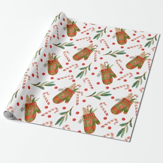 Kerstmutsen Cadeaupapier (Uitgerold)
