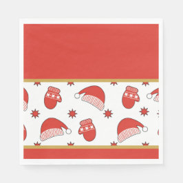 Kerstmutsen en handschoenen servet
