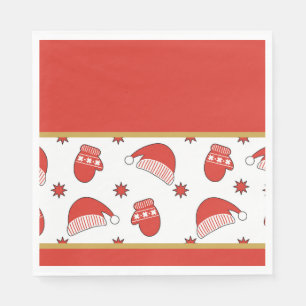 Kerstmutsen en handschoenen servet