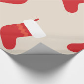 Kerstmutsen Kerstman Landelijk Kerstfeest Cadeaupapier (Hoek)