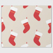 Kerstmutsen Kerstman Landelijk Kerstfeest Cadeaupapier (Vlak)