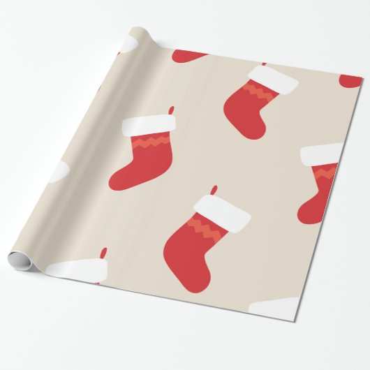 Kerstmutsen Kerstman Landelijk Kerstfeest Cadeaupapier (Uitgerold)