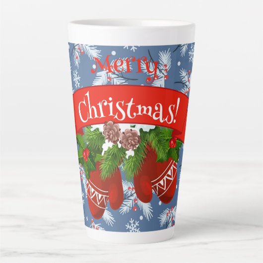 Kerstmutsen latte mok (Voorkant)