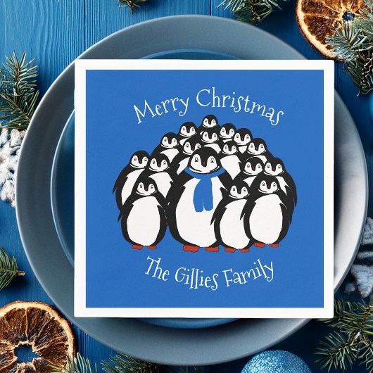 Kerstmutsen met Aangepaste Pinguïns Servet
