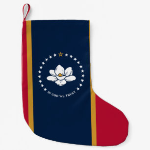 Kerstmutsen met de vlag van Mississippi Kleine Kerstsok
