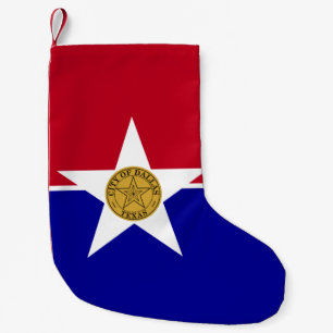 Kerstmutsen met vlag van Dallas Kleine Kerstsok