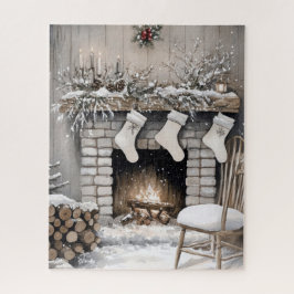 Kerstmutsen Vakantie Haard Legpuzzel