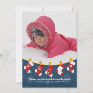 Kerstmutsen Vakantiefotokaart Feestdagenkaart