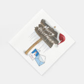 Kerstmutsen van papier, Prettig Kerstfeest Servet (Hoek)