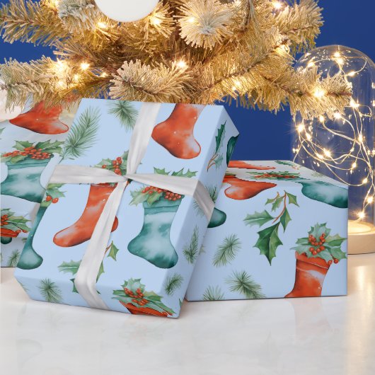Kerstmutsen Winterbessen Kerstmis Cadeaupapier (Feestdagen)