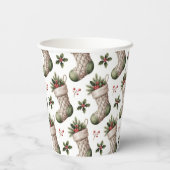 Kerstmutsen Winterbessen Papieren Bekers (Achterkant)