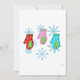 Kerstmutsen_wit Plat Kerstkaart