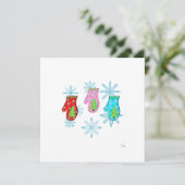 Kerstmutsen_wit Plat Kerstkaart Kaart (Staand voorkant)