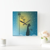 Kerstmuur Vierkante Klok (Huis)