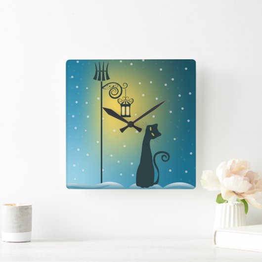 Kerstmuur Vierkante Klok (Huis)