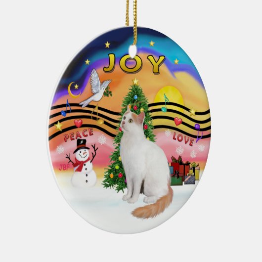 Kerstmuziek2 - Turks Van Cat Keramisch Ornament (Rechts)