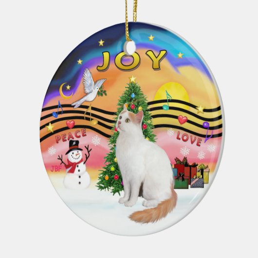 Kerstmuziek2 - Turks Van Cat Keramisch Ornament (Links)
