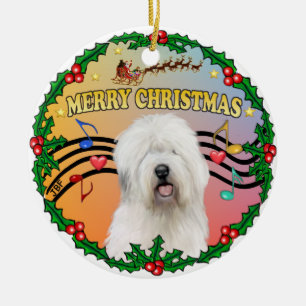 Kerstmuziek 1 - Bobtail Keramisch Ornament