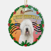 Kerstmuziek 1 - Bobtail Keramisch Ornament (Links)