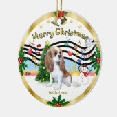 Kerstmuziek 1 - Cavalier (Blenheim) Keramisch Ornament (Links)