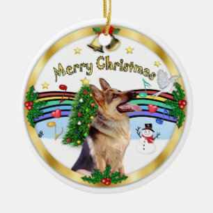 Kerstmuziek 1 - MC - Duitse Herder 1 Keramisch Ornament