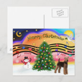 Kerstmuziek 2 - Airedale (standaard) Feestdagenkaart (Voorkant / Achterkant)