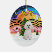 Kerstmuziek 2 - Bichon Frise 2 Keramisch Ornament (Rechts)