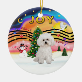 Kerstmuziek 2 - Bichon Frise 2 Keramisch Ornament