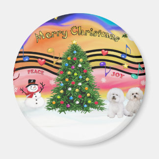 Kerstmuziek 2 - Bichon Frise (twee) Magneet