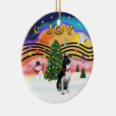Kerstmuziek 2 - Boston Terrier Keramisch Ornament (Rechts)