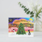 Kerstmuziek 2 - BostonTerrier2 Feestdagenkaart (Staand voorkant)