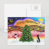 Kerstmuziek 2 - BostonTerrier2 Feestdagenkaart (Voorkant / Achterkant)