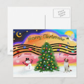 Kerstmuziek 2 - Brittany Spaniel Feestdagenkaart (Voorkant / Achterkant)