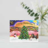 Kerstmuziek 2 - Cavaliers (vier) Feestdagenkaart (Staand voorkant)