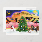 Kerstmuziek 2 - Cavaliers (vier) Feestdagenkaart (Voorkant / Achterkant)