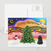 Kerstmuziek 2 - Cocker Spaniel (zwart) Feestdagenkaart (Voorkant / Achterkant)
